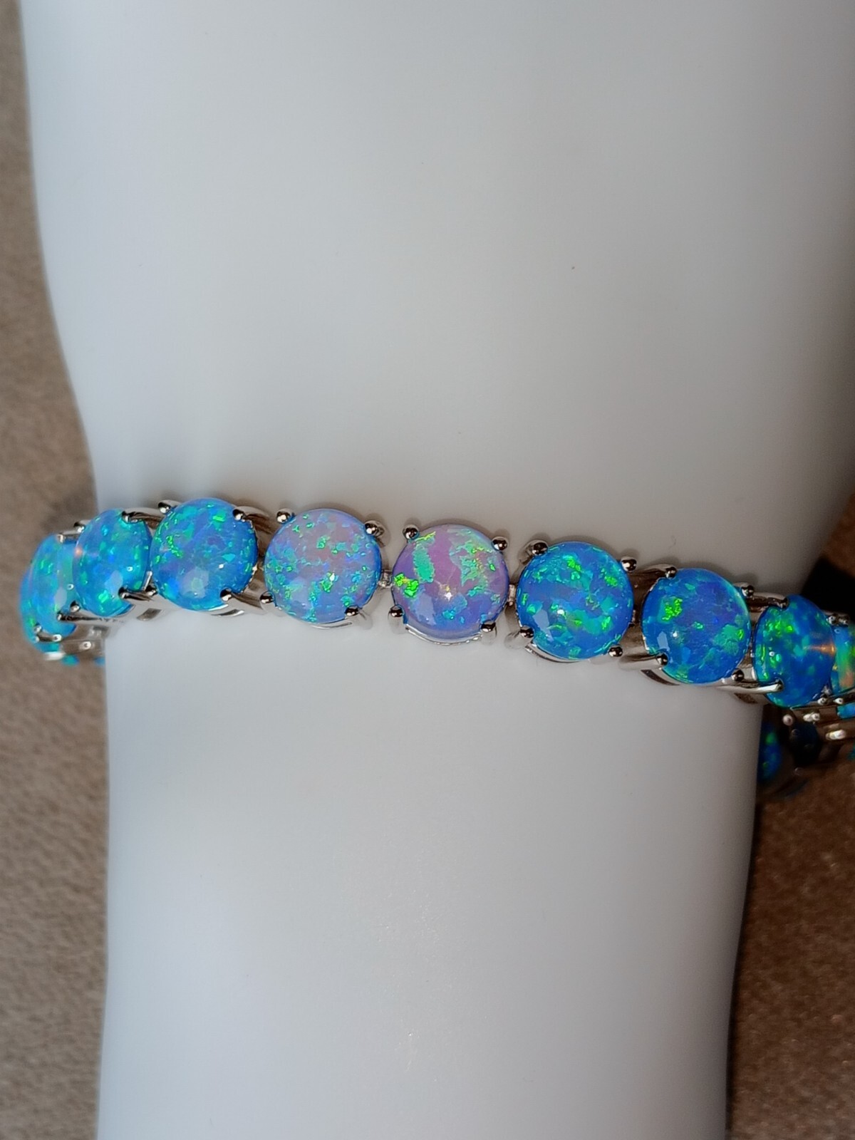Pink Opal Tennis Bracelet | Opal Bracelet | Opal | October Birthstone, Silver