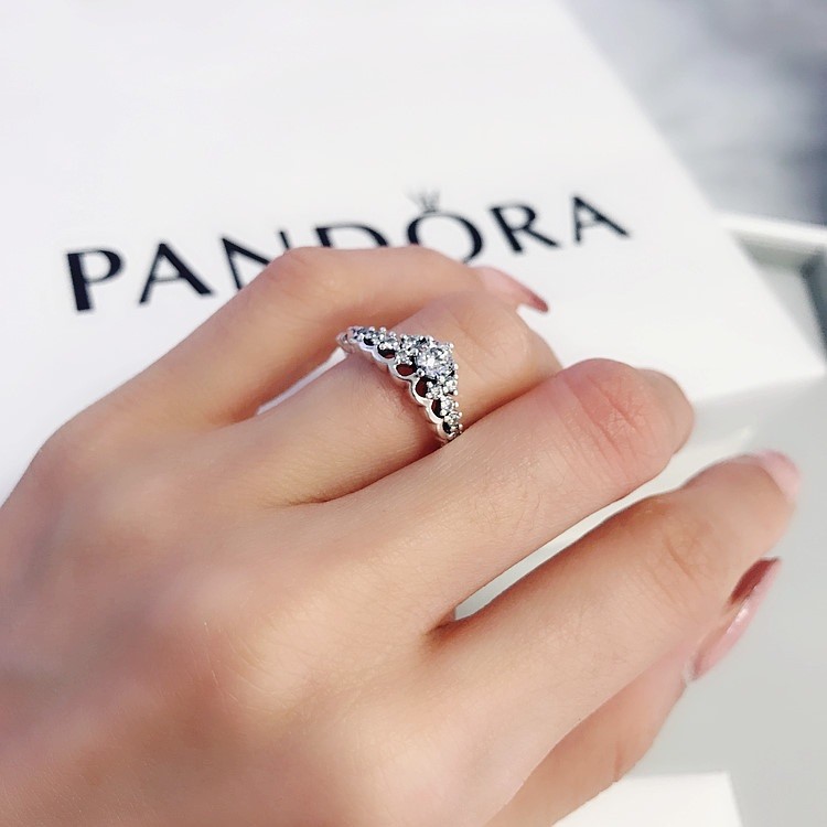 NEW Authentic Pandora 925 Silver Fairytale Tiara Stackable CZ Ring 196226CZ