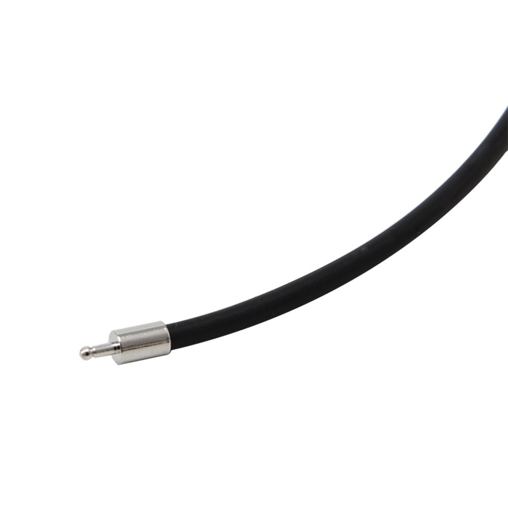 Necklace Rubber Rope Necklace with 3Mm Black Stainless Steel Clasp 18-Inch, Whit