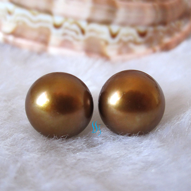 11.5-12.0mm Freshwater Pearl Earrings Stud Earrings AC——MORE COLORS