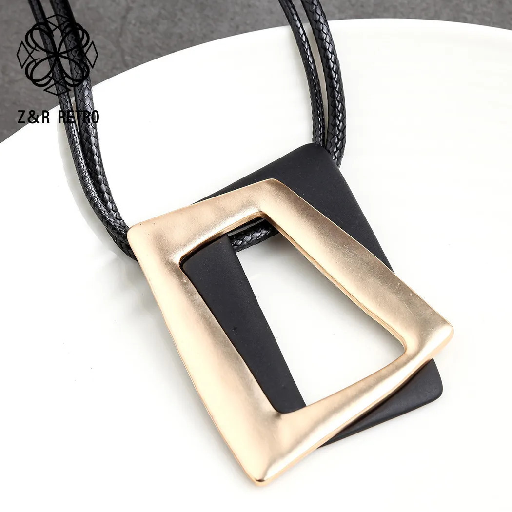 2023 Sweater Chain Long Necklace Trendy Zinc Alloy Metal Gold Color Necklaces