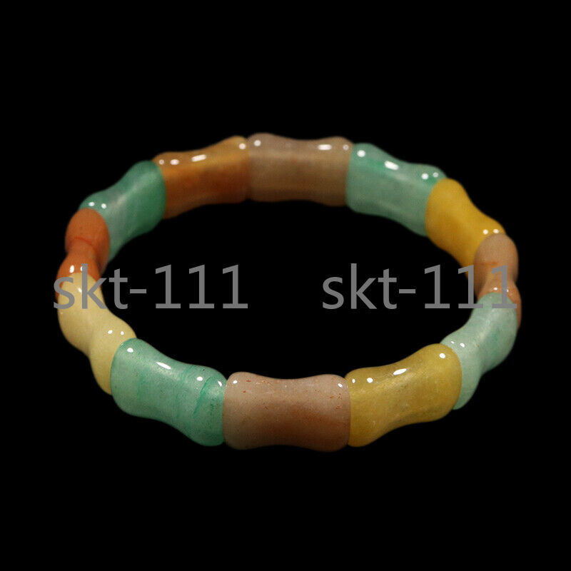 8″ Grade A 100% Natural Yellow Brown Green Jade Bracelet Bangle Aventurine