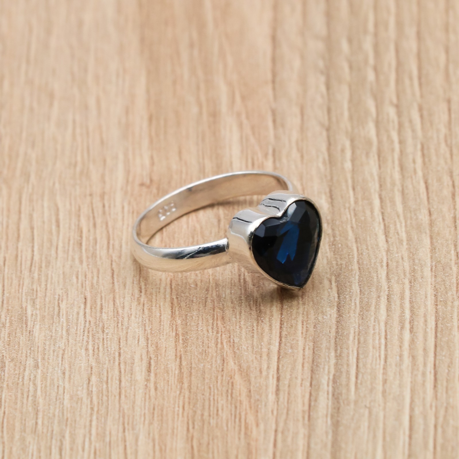 Blue Sapphire Gemstone 925 Sterling Silver Ring Handmade Jewelry Ring For Gift