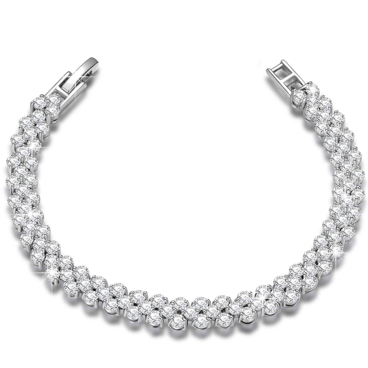 Bracciale Tennis Trilogy argento Swarovski Element originale G4L cristalli donna
