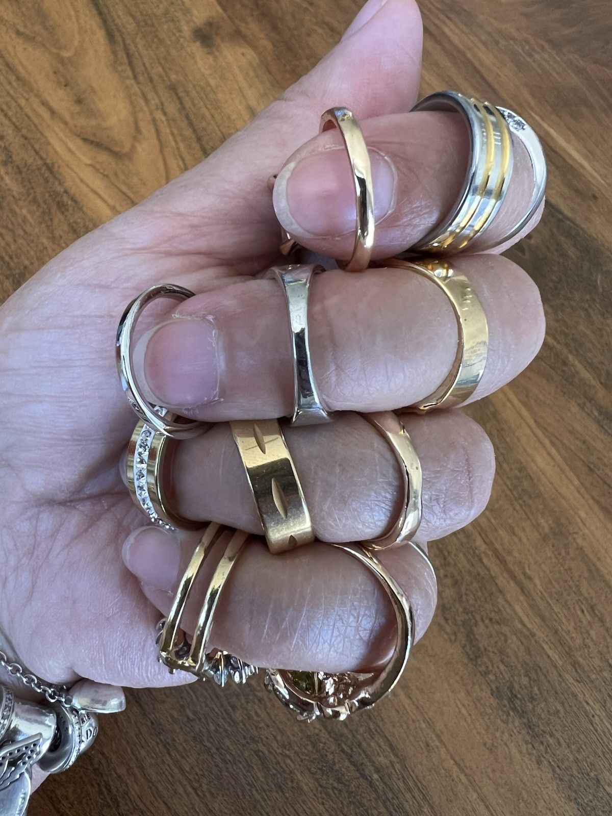 Beautiful set of rings in various colors and stones