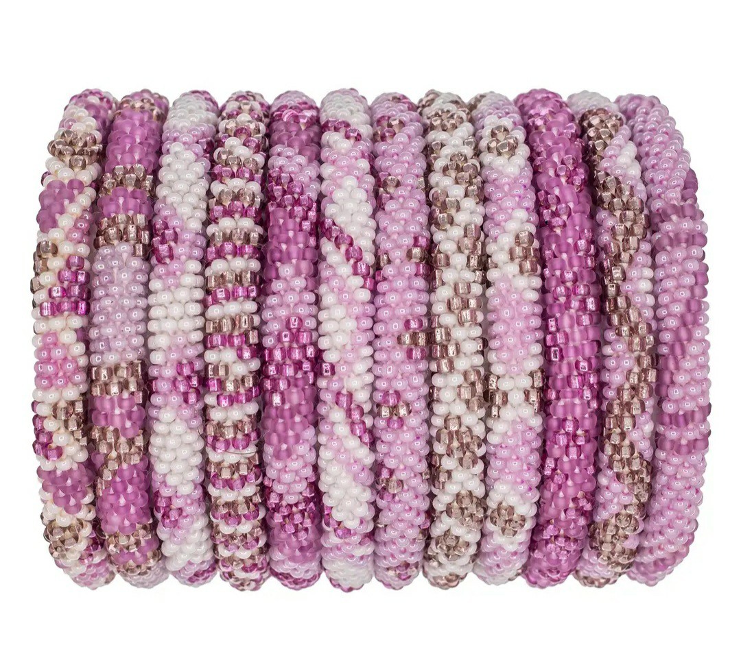 ORCHID -Original Roll-On® Bracelet-Set of 3 bracelets, 7″ round, Nepal,#4 (3Pcs)