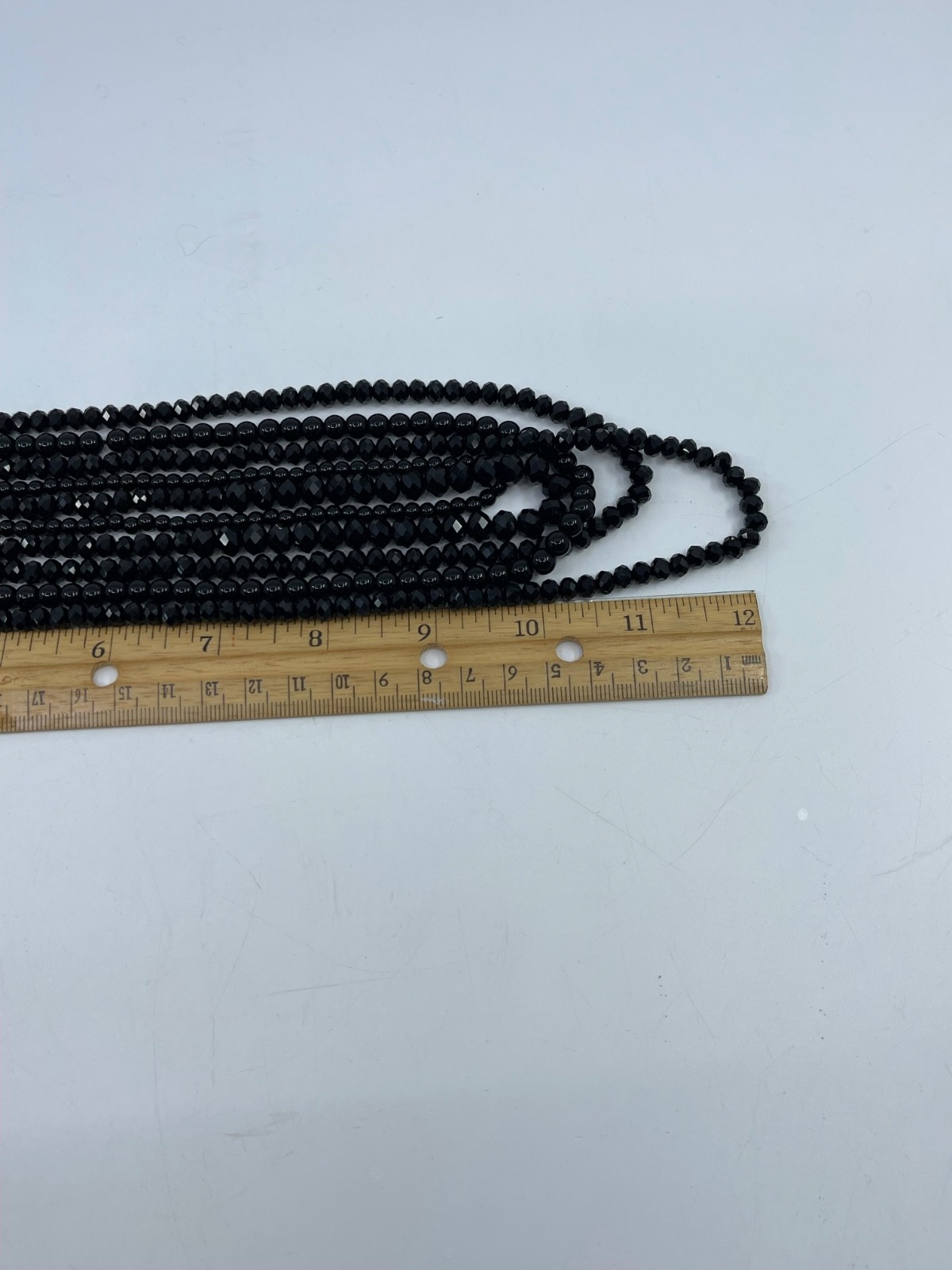 LOFT Multi Strand Black Glass Beaded Faceted Beads Boho Retro Necklace 24”