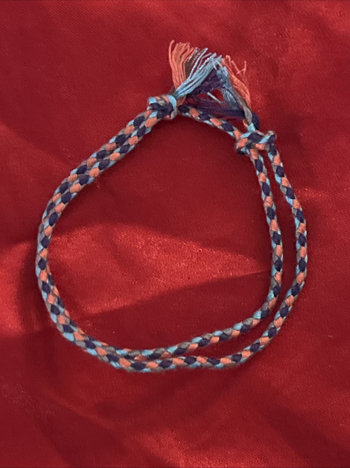 NEW BOHO BRAID THREAD FRIENDSHIP BRACELET ADJUSTABLE KNOT PURPLE PEACH AQUA NIP