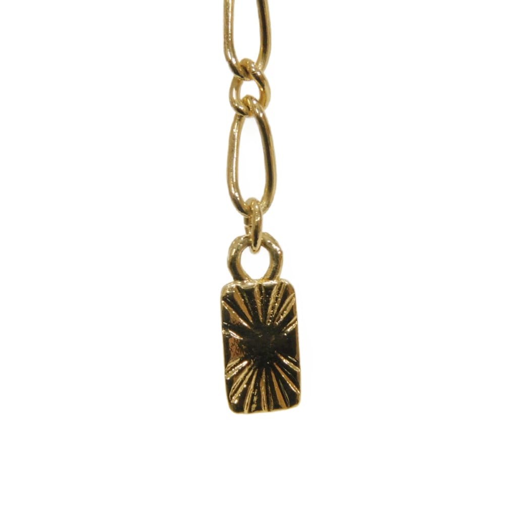 SAINT LAURENT PARIS Round Twist Circle Pendant Necklace Gold Plated Pipe R…