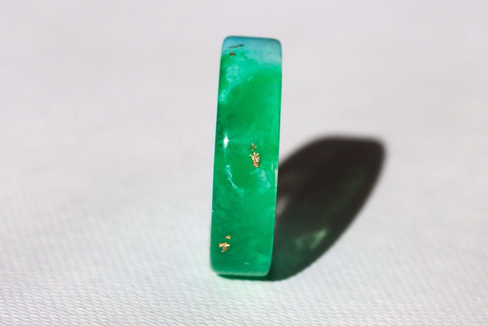 Green Blue Resin Ring Ombre Band Two Tone Minimal Jewelry Gift for Her