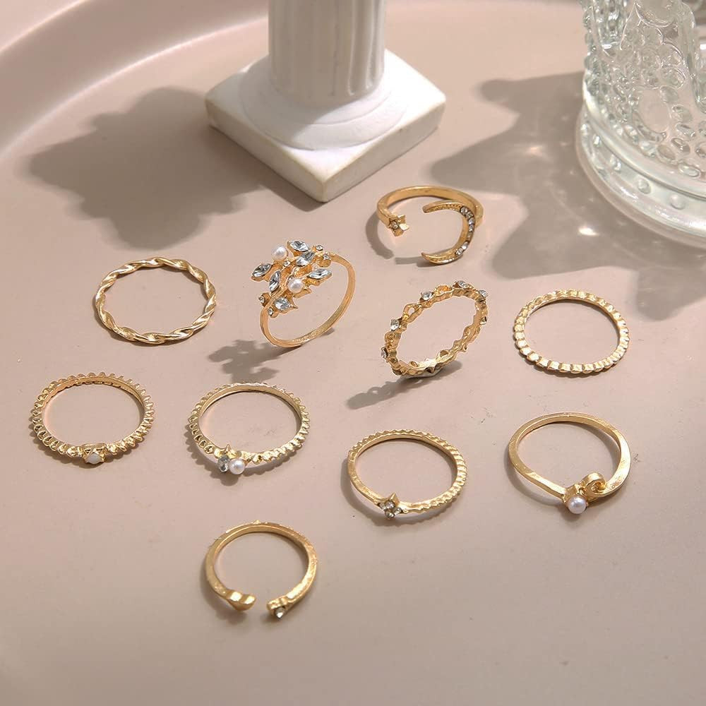 Gold Stackable Rings for Women Non Tarnish Cute Rings for Teens Trendy Stuff Boh