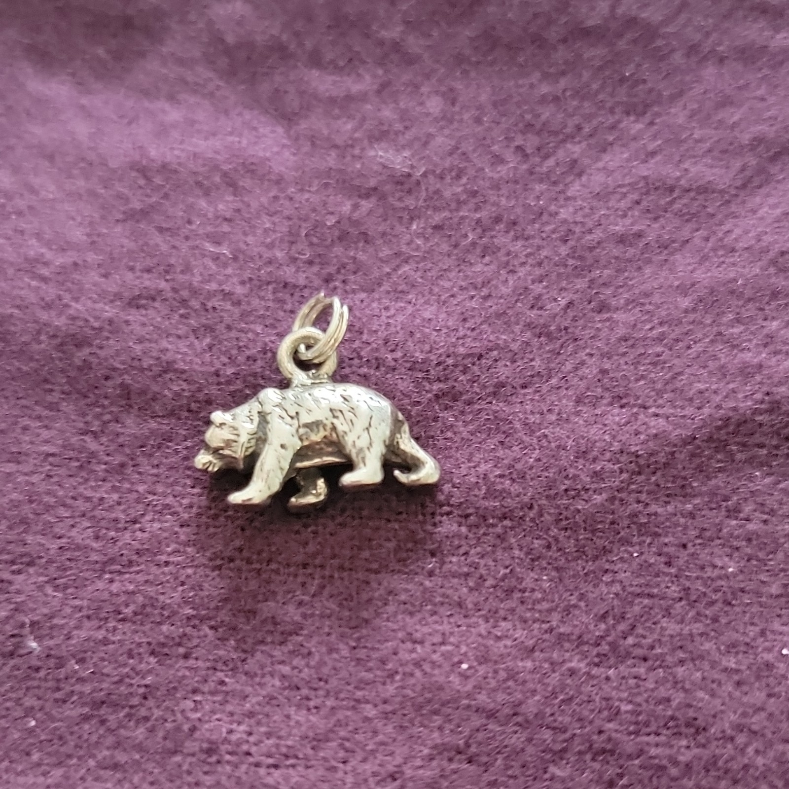 Silver Bear Animal Dangle Charm Pendant Metal No Stone Animals & Insects