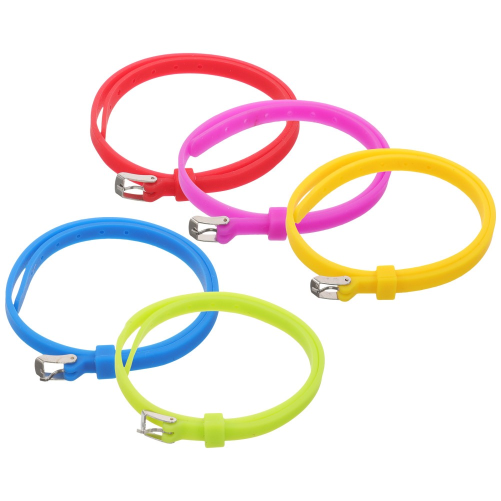 5Pcs High Elasticity Silicone Bracelets Skin Friendly Decorative Wristbands