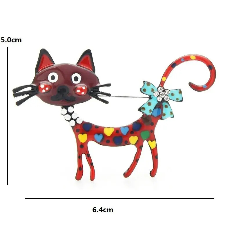 Lovely Cat Enamel Brooch Animal Casual Party Pins Jewelry For Women Men