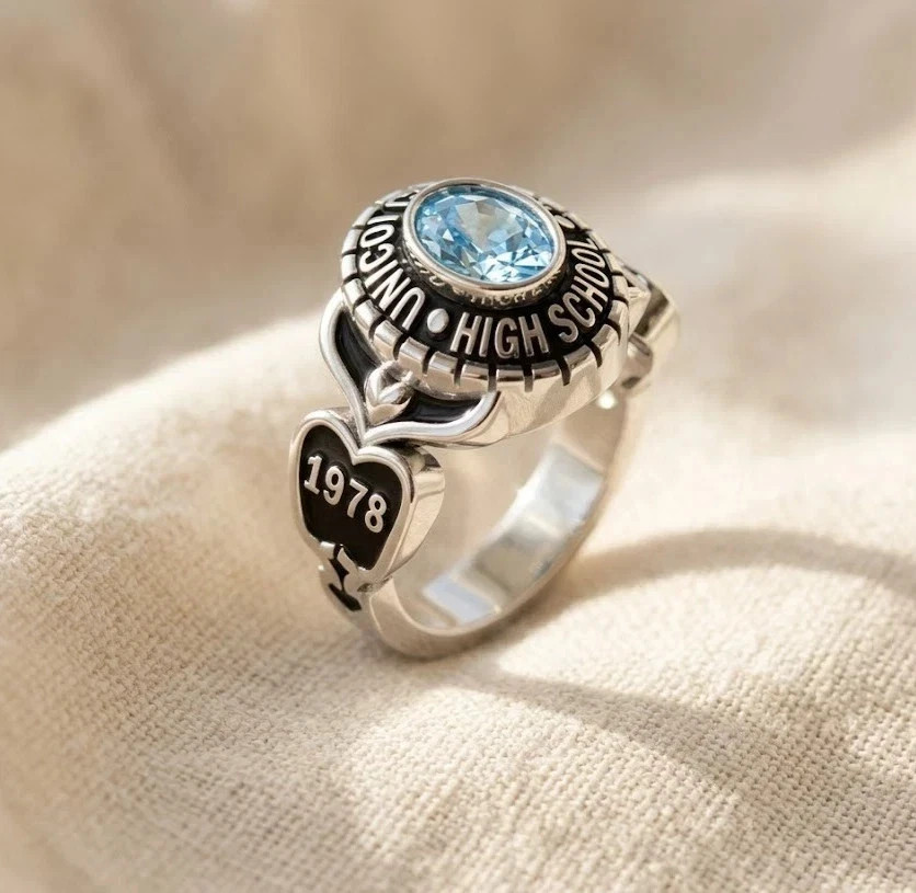 Custom High School Class Ring 2026 Graduation Oval Birthstone Gift For Daughter