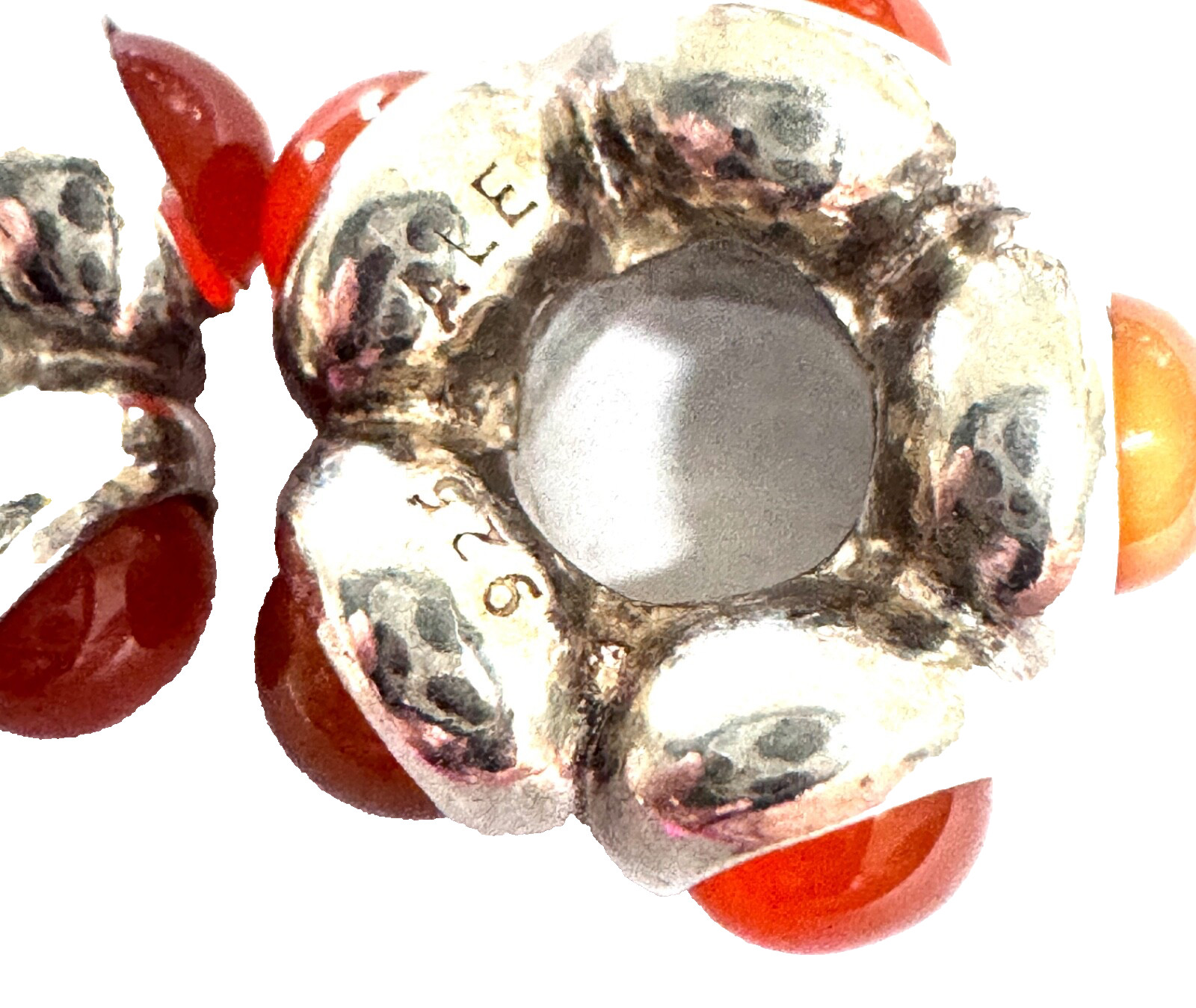 ONE Authentic PANDORA Sterling Silver Carnelian Spacer CARNELIAN KISS #790538K