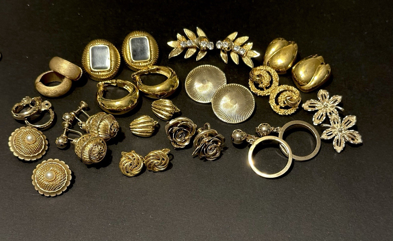 Signed Vintage clip earrings 57 pairs. Trifari, Jomaz, Bogoff and more!