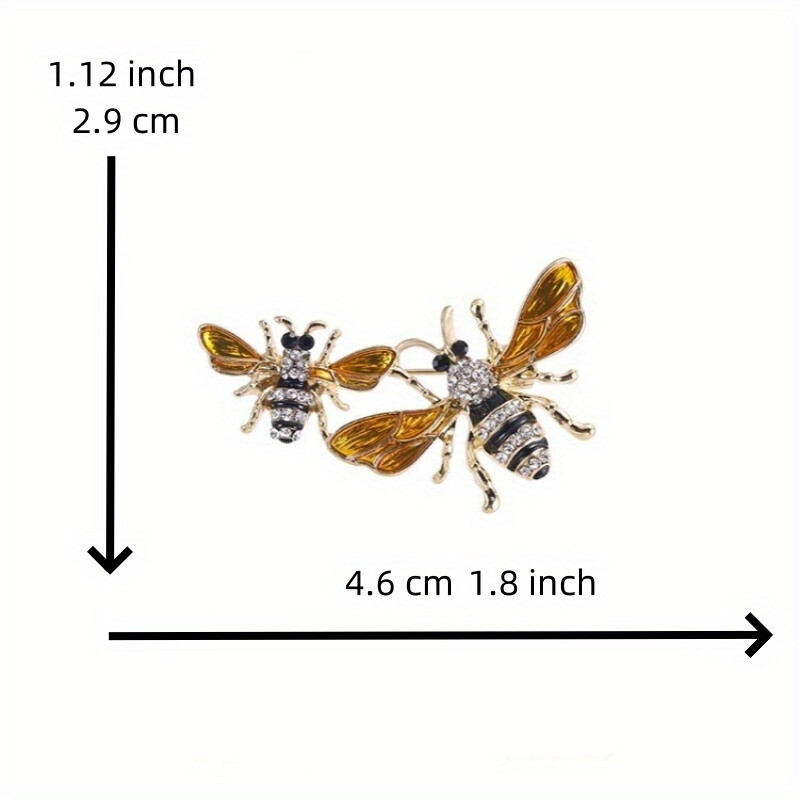 Fashionable Zinc Alloy Bee Brooch Pin for Women Enamel Honeybee Insect Badge