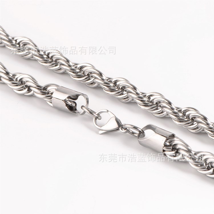 8/10mm Stainless Steel Women Men Rope Chains Necklaces 16”-30” Anti-tarnish