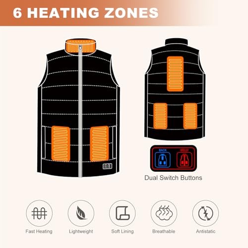 MRAWARM Heated Vest, Lightweight Electric Heated Vest for Men X-Large Black-us