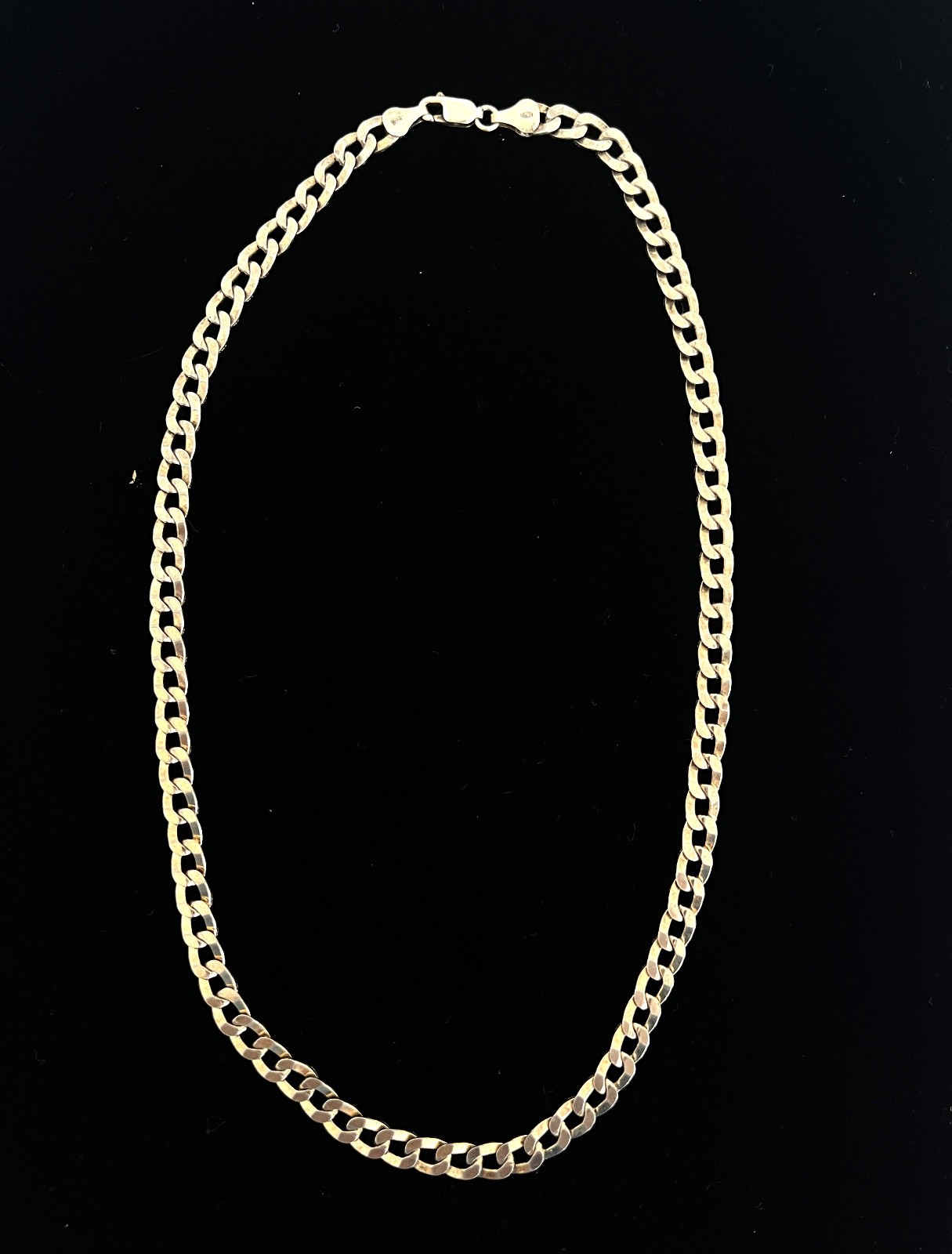JJN103 Italian 925 Silver Gold Plate Pave Diamond Cut Miami Cuban Curb Chain 18″