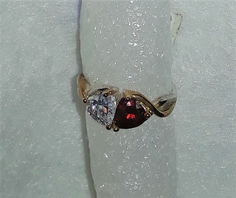 Brand New Beautiful Forever Love Two Hearts CZ Ring – Size 7