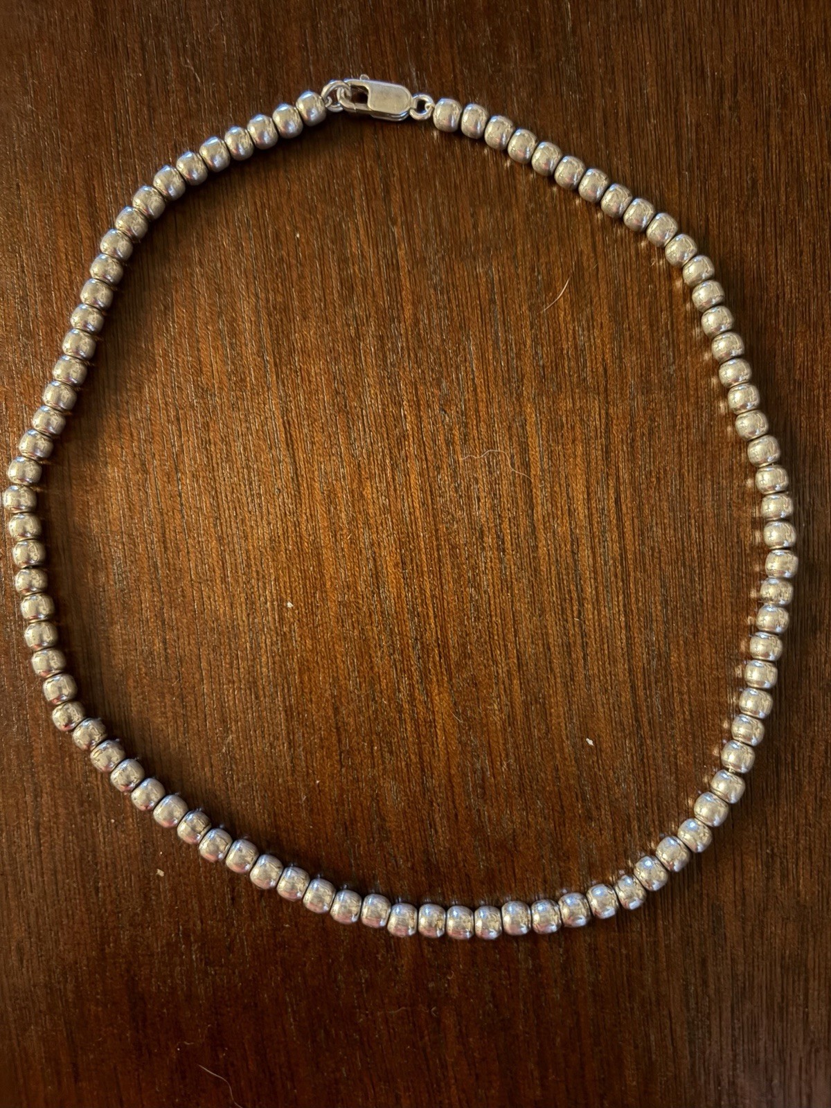 Sterling Silver 925 Beaded Necklace Ball/Bead Chain Lobster Clasp Silver
