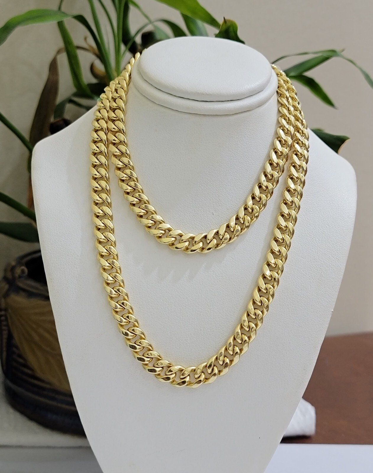 Mens 14k Gold Chain 8mm Miami cuban Link 18 – 30 Inch REAL 14KT Yelllow Gold