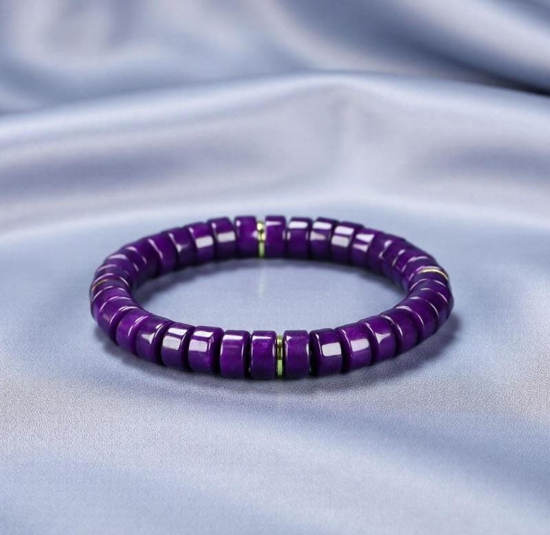 Girl Grandma Mothers Lady Women Sugilite Beads Bracelet Jewelry Gift Box DD178