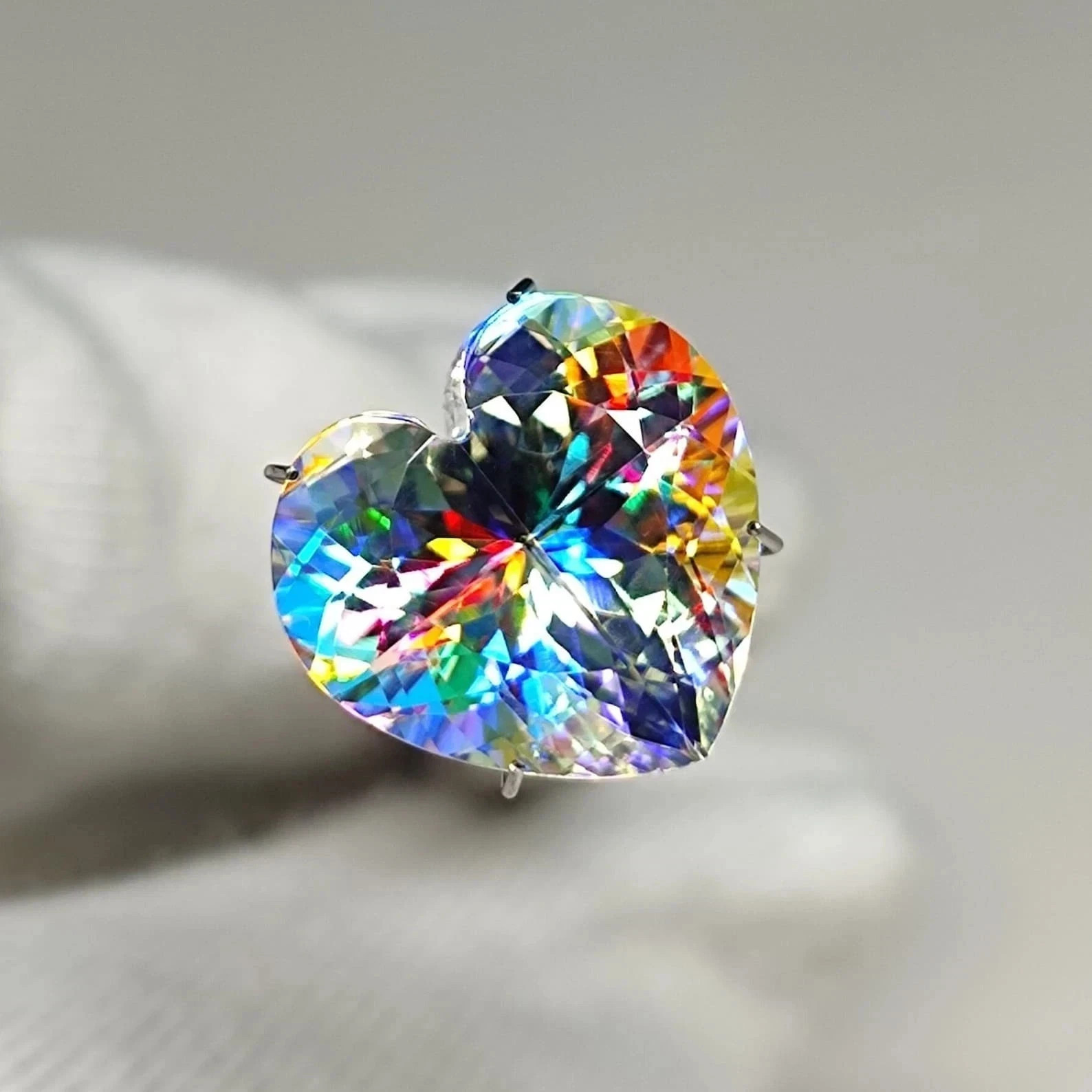 101.45 Ct Natural Mystic Topaz Rainbow Color Heart Cut Certified Loose Gemstone