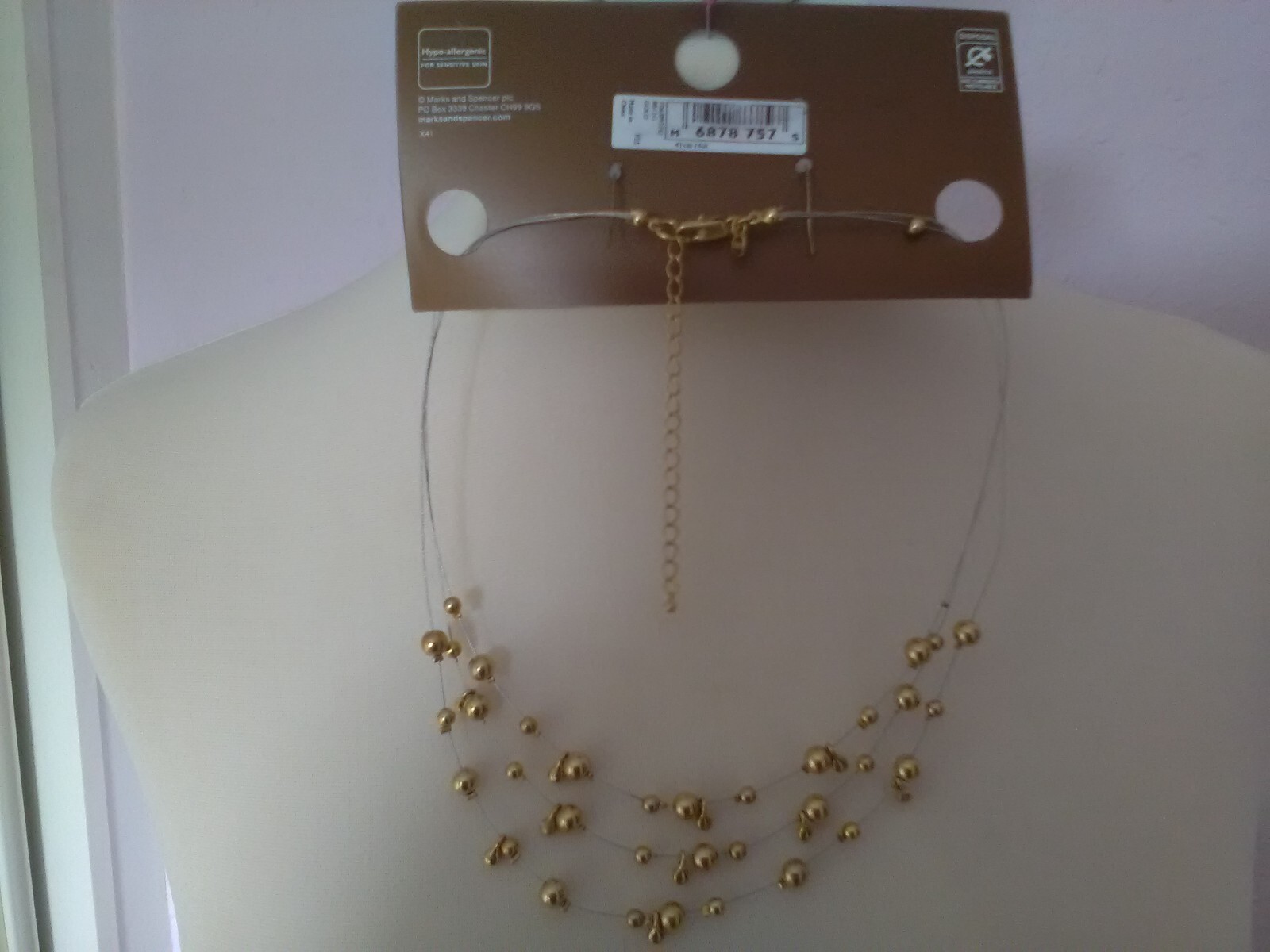 Necklace & Earring Set, Vintage M&S Gold Plated (for pierced ears). New Other