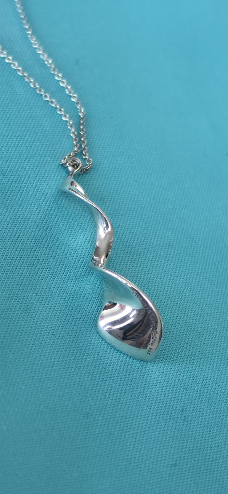 Tiffany & Co. Frank Gehry 925 Large Orchid Pendant Necklace Silver Chain 40cm
