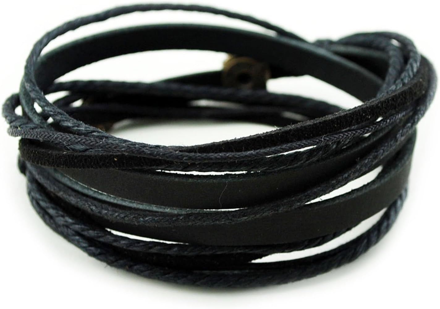 Genuine Leather Bracelet for Women & Men,Unisex Multilayer Leather Adjustable…