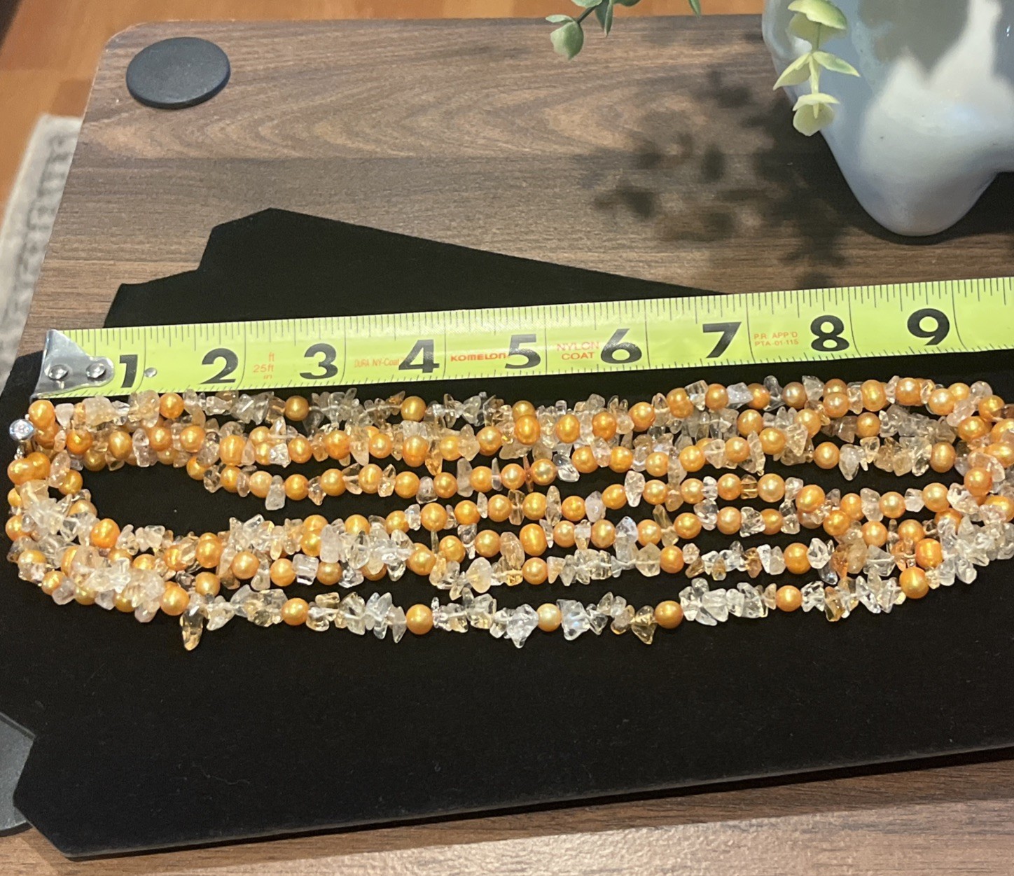 Ross Simons Sterling Silver 925 Necklace Torsade Baroque Pearls Citrine Quartz