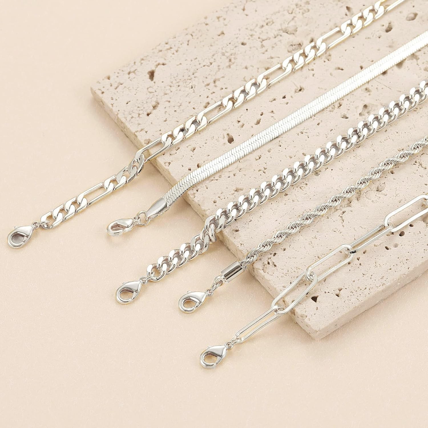 Gold Plated Women’s Bracelets Set, 5 Pcs, Adjustable, Pearl Jewelry