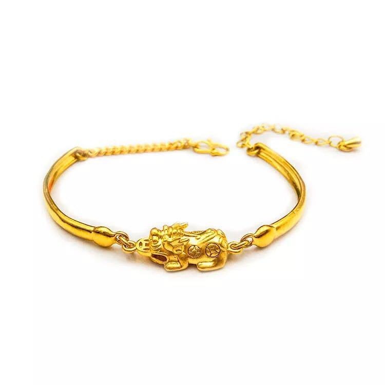 22K 23K 24K Thai Baht Yellow Gold Pixiu Necklace Women’s Bracelet Accessories