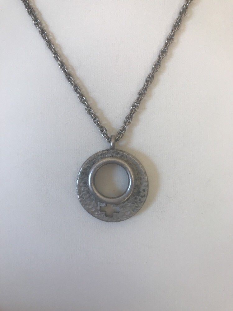Feminist Girl Power Female Symbol Charm Necklace Pendant Reclaimed Metal Women’s