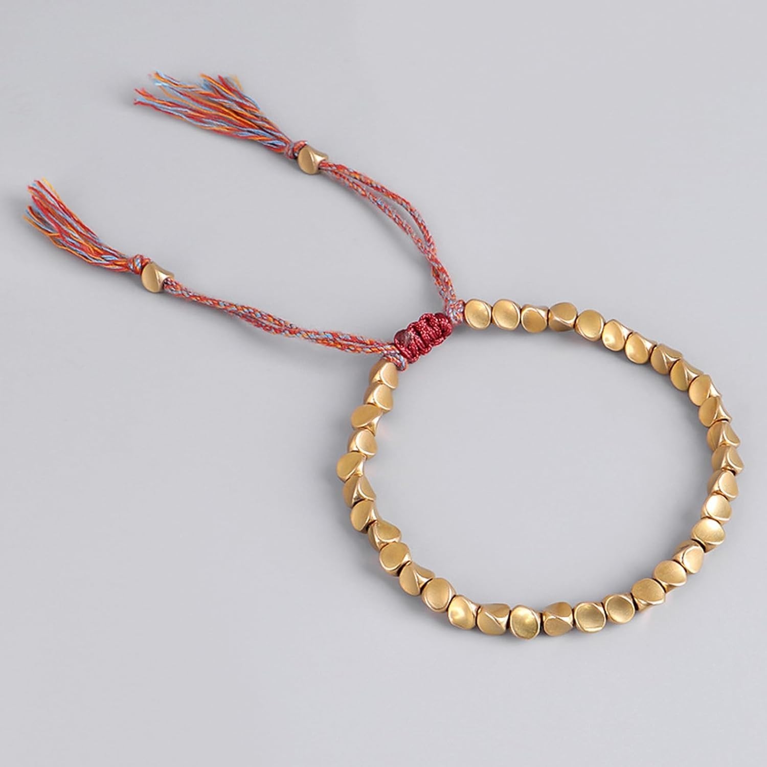 Tibetan Copper Bead Bracelet Set Adjustable Handmade Braided for Women Men