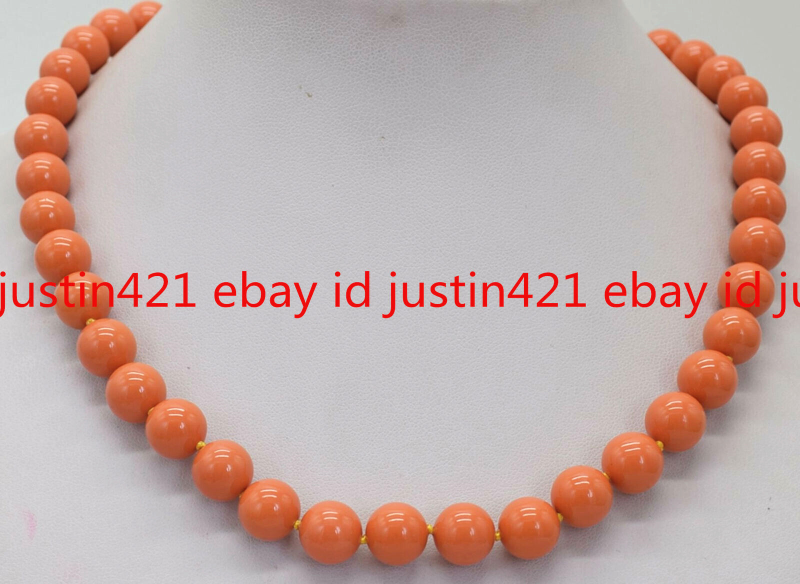 Stunning ! 8mm 10mm 12mm Orange South Sea Shell Pearl Beads Necklace 16-36” AAA