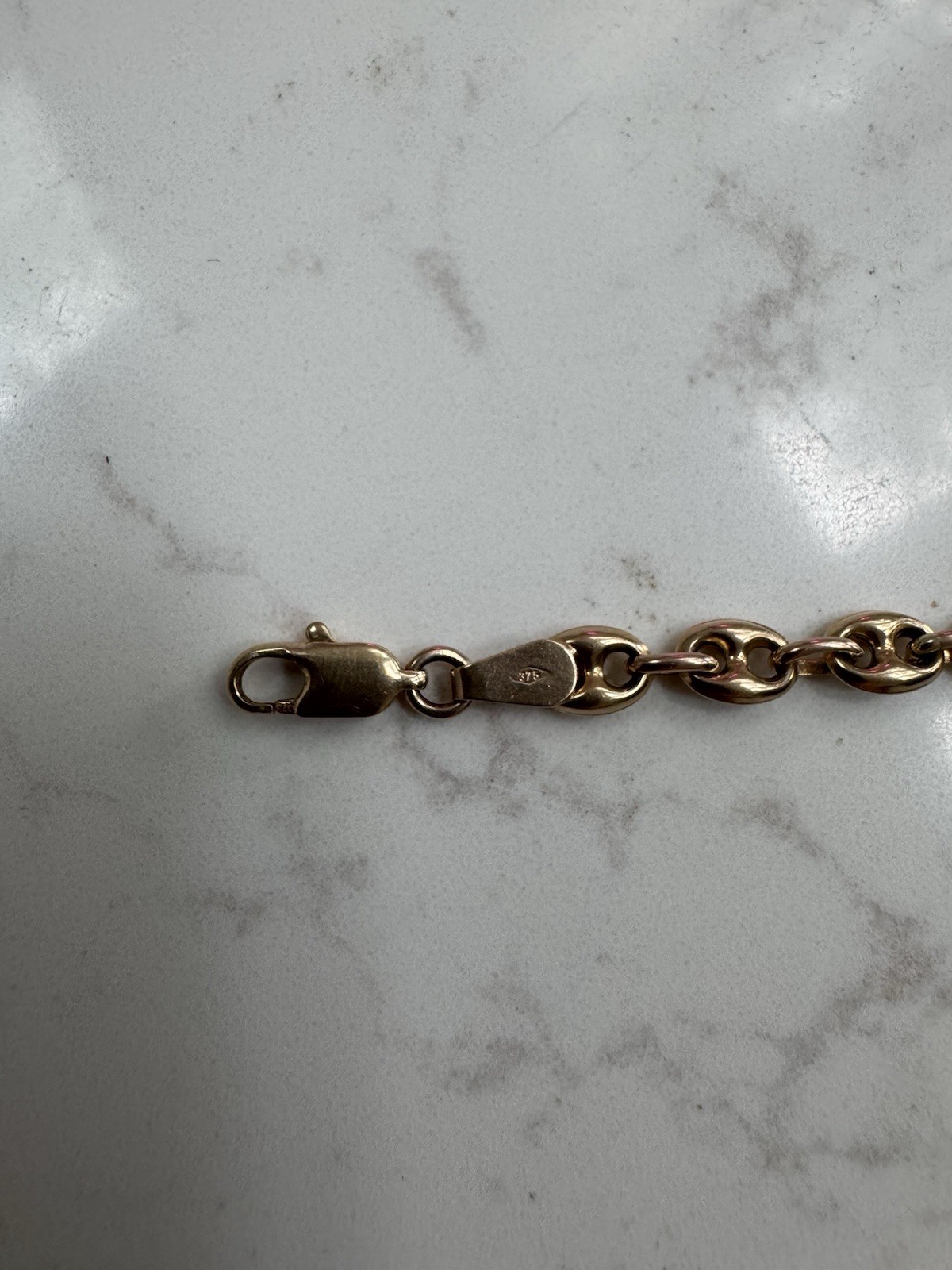9k Vintage Mariner Bracelet -7.5 in