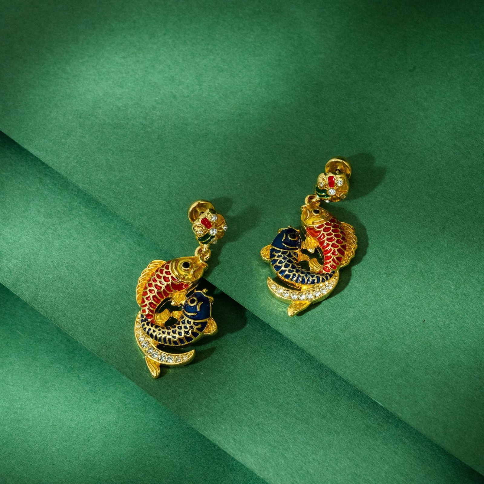 New Chinese Style Koi Fish Earrings Detailed Fashion Jewelry