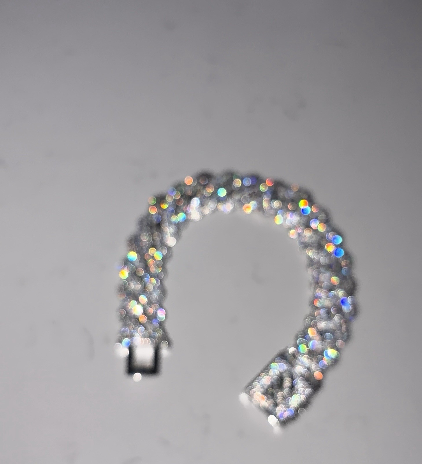 GLD Diamond Prong Link Bracelet in White Gold – 19mm 9”