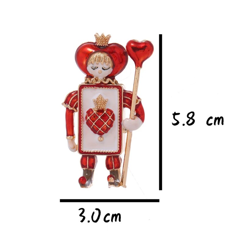 Cute Vintage Spades Soldier Robot Nutcracker Enamel Brooch Christmas Pin