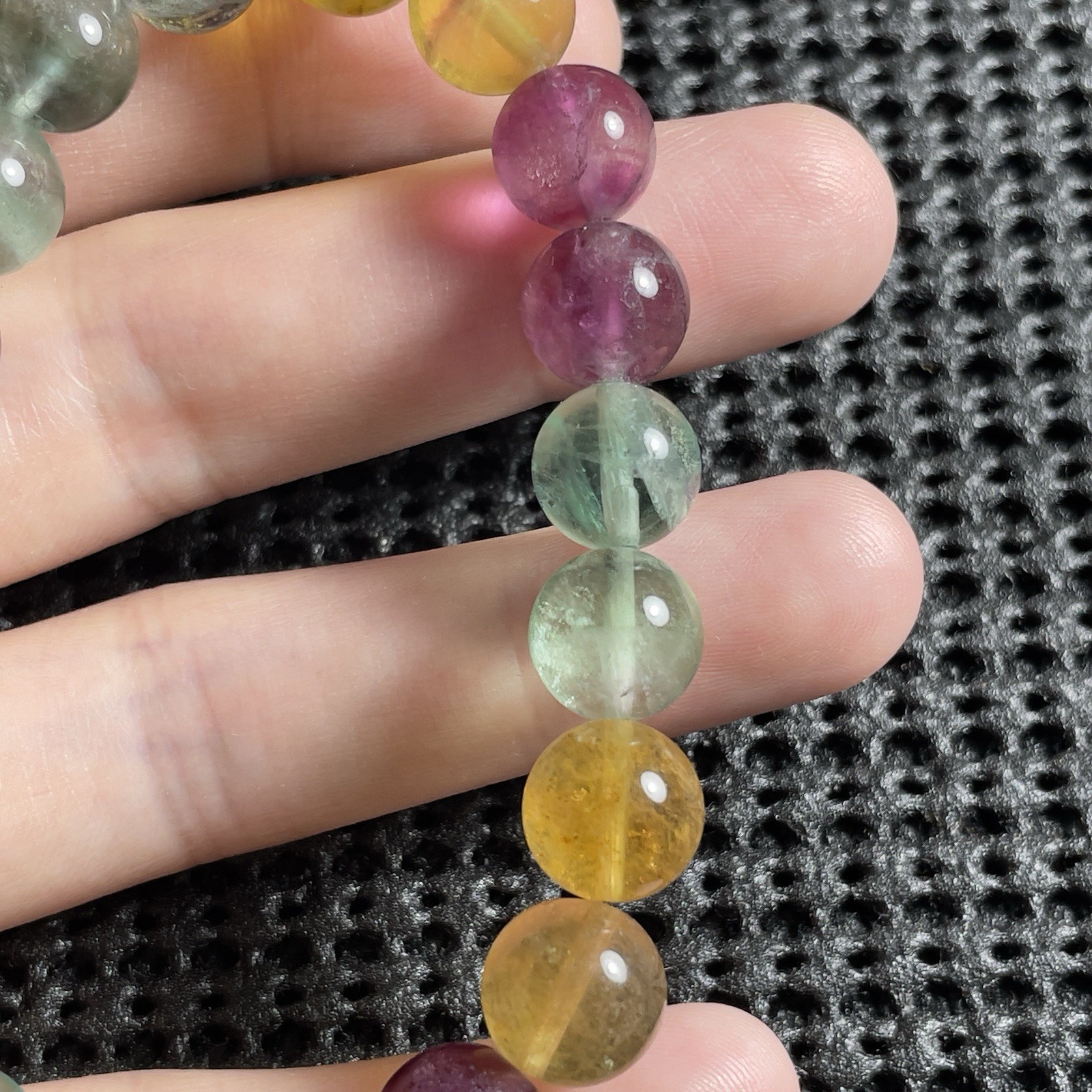 Top Quality 10mm Fluorite Natural Stretchy Bracelet Gemstone Reiki Healing Gift