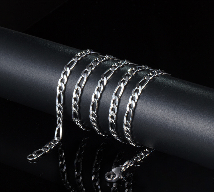 Men Women Stainless Steel Curb Link Figaro Necklace Choker Chain 7-30 inch Gift