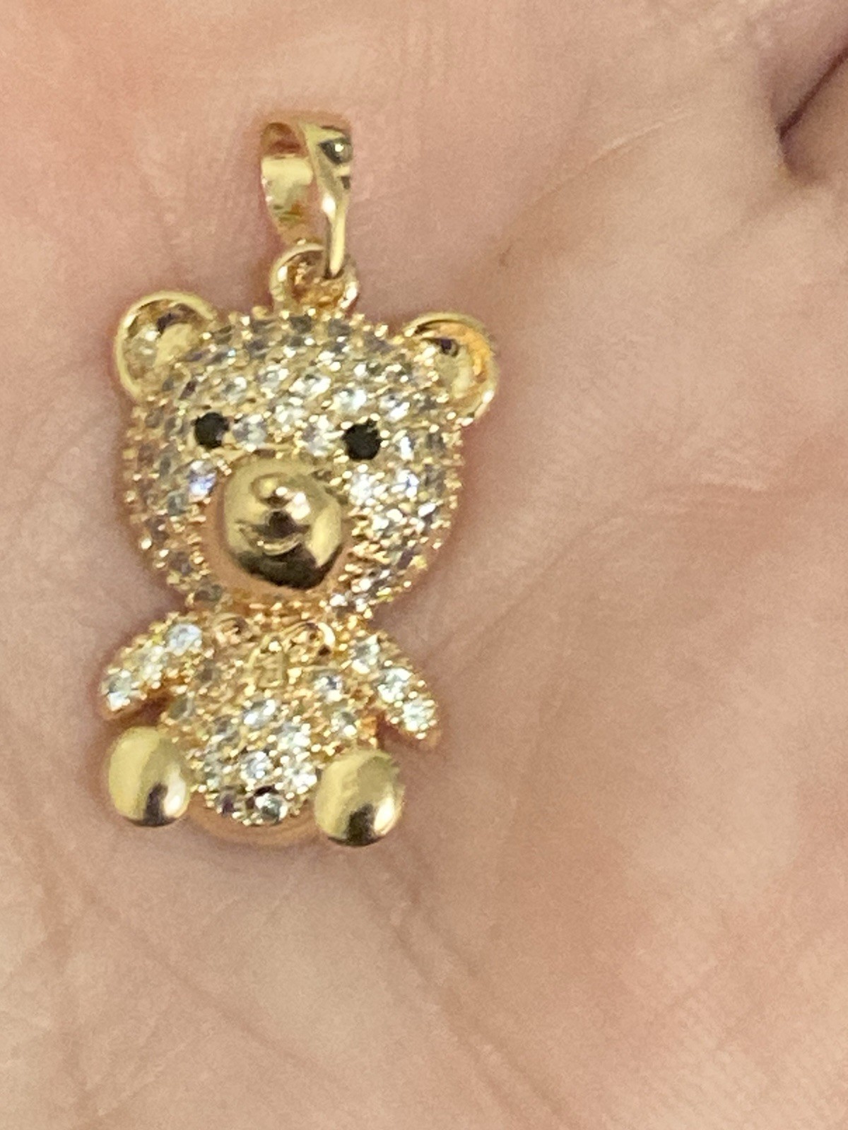 XP Gold Tone Bear Pendant With Rhinestones And A Gold Tone Xp Chain New