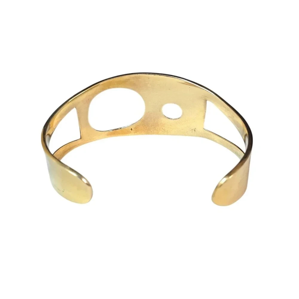 Stylish Trendy Brass Gold Tone Cuff Bracelet