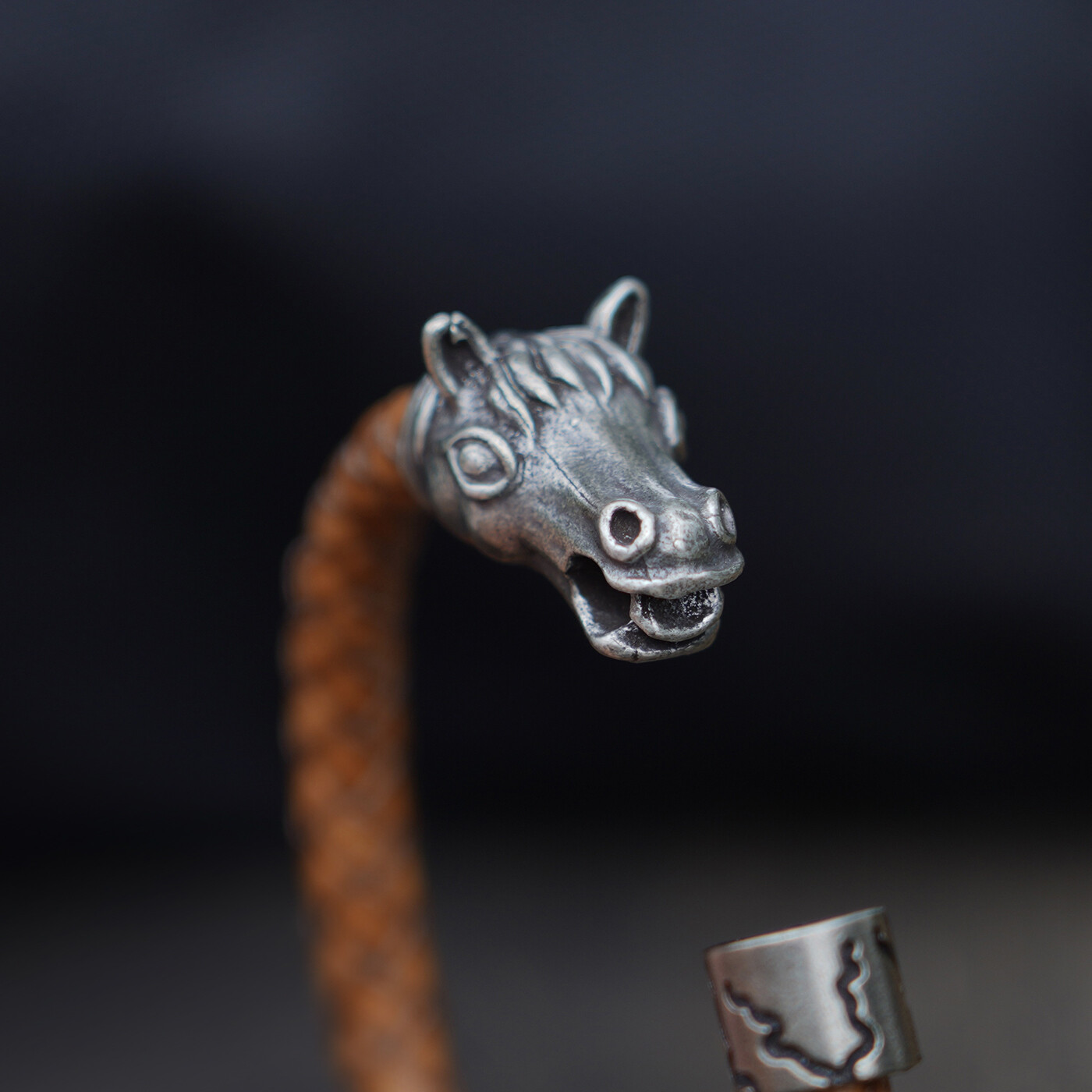 MENDEL 7 Inch Mens Brown Leather Horse Head shoe Cuff Bracelet Men Women