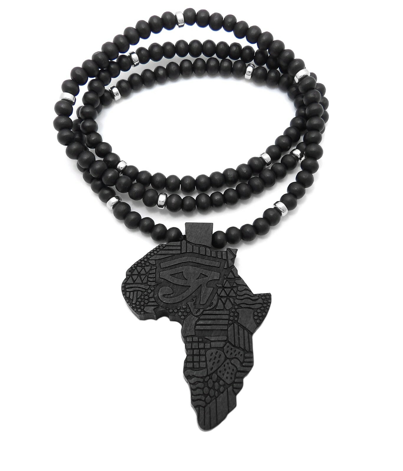 Good Quality Wood Eye of Heru Africa Pendant 6mm/26″Wooden Chain Necklace WRC12