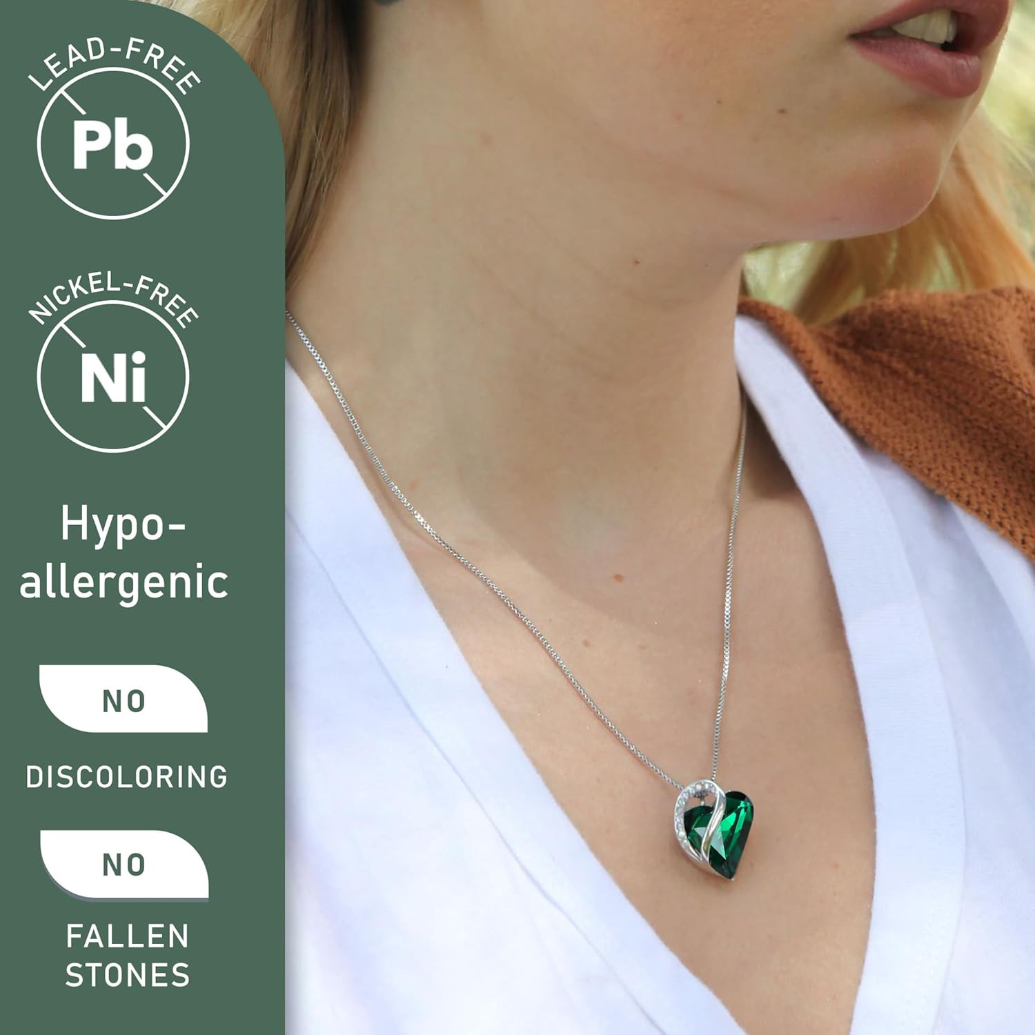 Gift Necklaces for Women, Infinity Love Birthstone Heart Crystal Pendant, Birthd